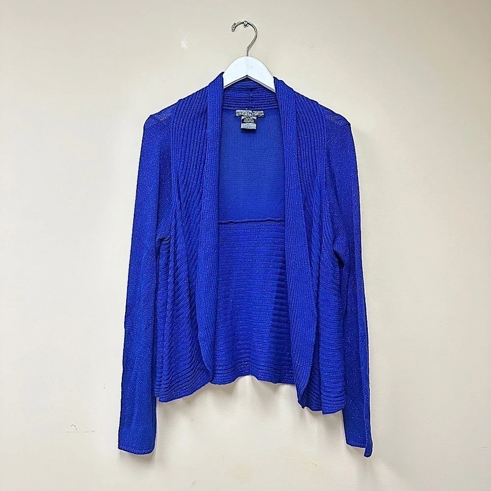 Blue Sparkle Cardigan Size Large Corpcore Office siren